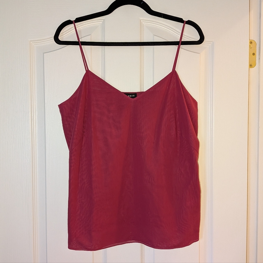 Akris Red Cotton Camisole Strappy Top